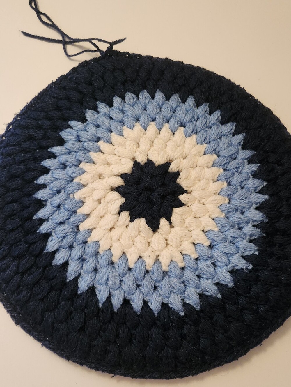 Set Of 4 Vintage Crochet Xhair Pads Blue White